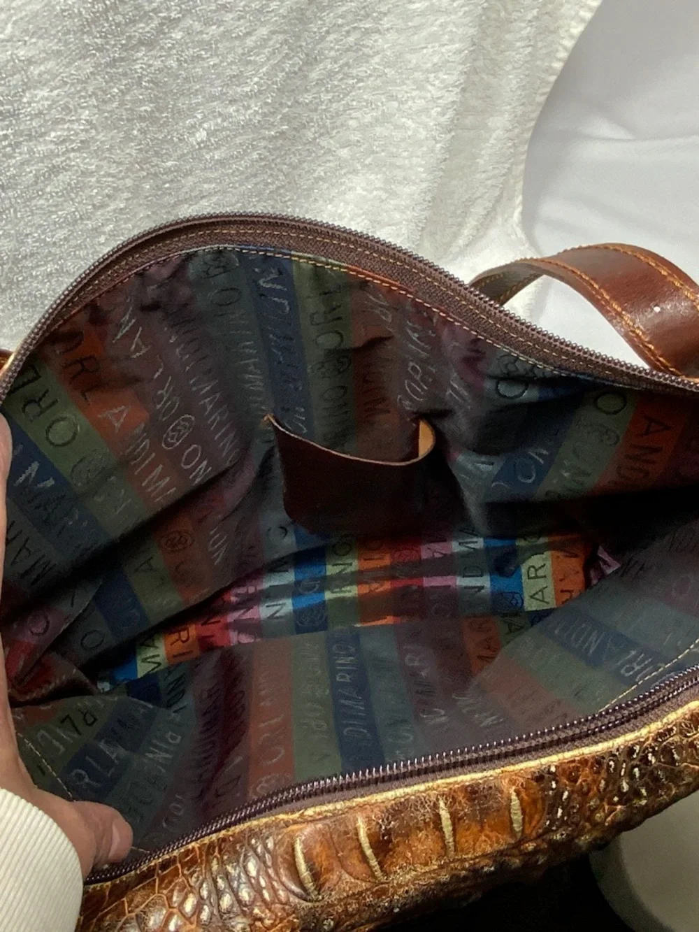 Marino Orlandi Large Croc Embossed Leather Purse - Picture 8 of 16
